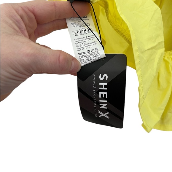 SHEIN X Yellow Ruffle Crop Top - Picture 6 of 6